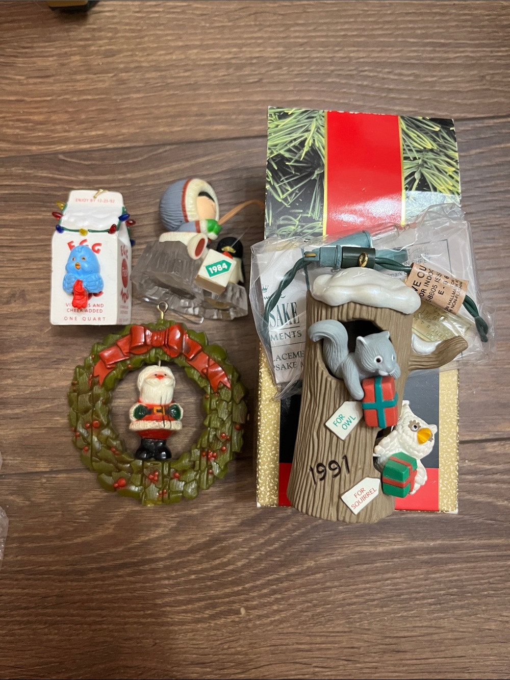 Hallmark Christmas Ornaments - Red, Green, White, Gray, Brown